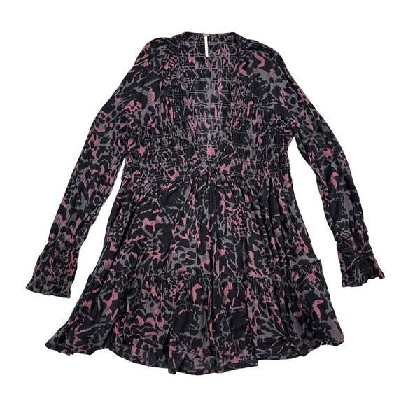 Free People Tops - Free People Long Sleeve Dress Womens Large Dark Romance Tunic Vneck